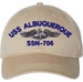 USS Albuquerque SSN-706 with Dolphins Unstructured Dad Cap