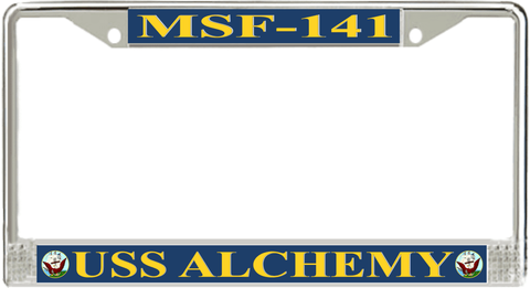USS Alchemy MSF-141 License Plate Frame