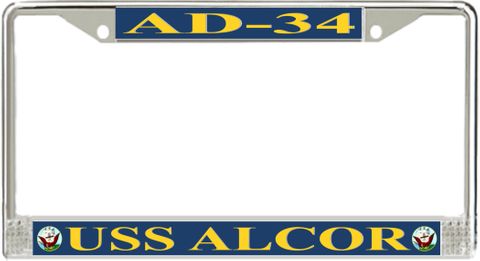 USS Alcor AD-34 License Plate Frame