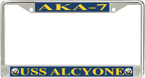 USS Alcyone AKA-7 License Plate Frame