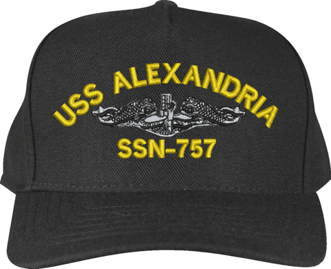 USS Alexandria SSN-757 with Dolphins Custom Embroidered Cap
