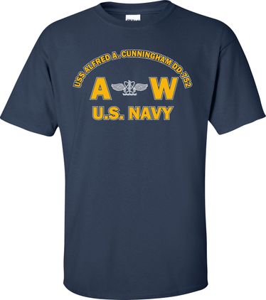 USS ALFRED A. CUNNINGHAM DD-752 AW Navy Blue Sweatshirt X-Large