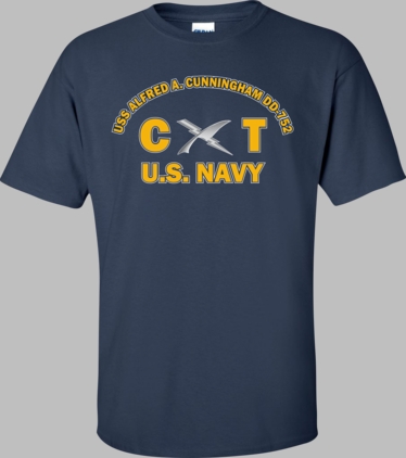 USS ALFRED A. CUNNINGHAM DD-752 Rate CT Cryptologic Technician T-Shirt