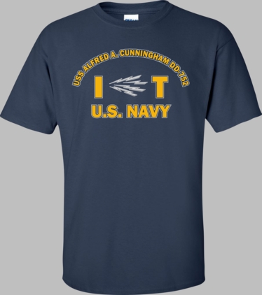 USS ALFRED A. CUNNINGHAM DD-752 Rate IT Information Systems Technician T-Shirt