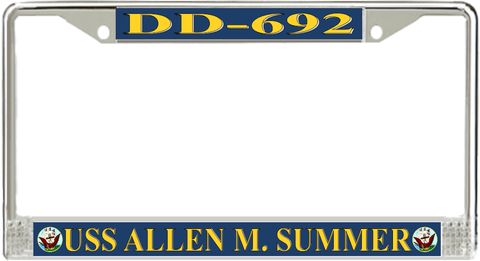 USS Allen M. Sumner DD-692 License Plate Frame