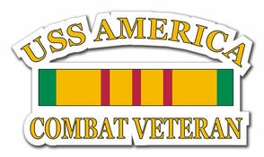 USS America CV-66 Combat Veteran Decal