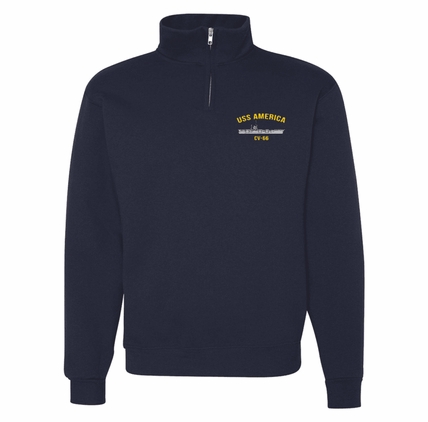 USS America CV-66 Printed Quarter-Zip Sweatshirt