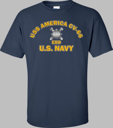 USS AMERICA CV-66 Rate EOD Explosive Ordnance Disposal T-Shirt
