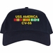 USS America CV-66 with Vietnam Service Ribbons Embroidered Cap