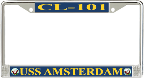 USS Amsterdam CL-101 License Plate Frame