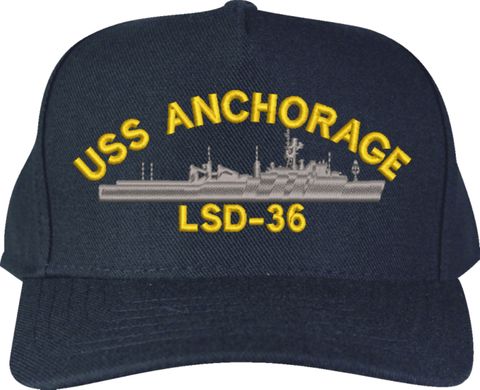USS Anchorage LSD-36 Navy Blue High-Profile Cap (Made in the USA)