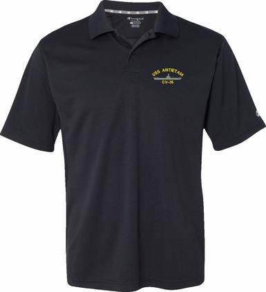 USS Antietam CV-36 Moisture Wicking Polo
