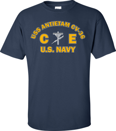 USS ANTIETAM CV-36 Rate CE Construction Electrician T-Shirt