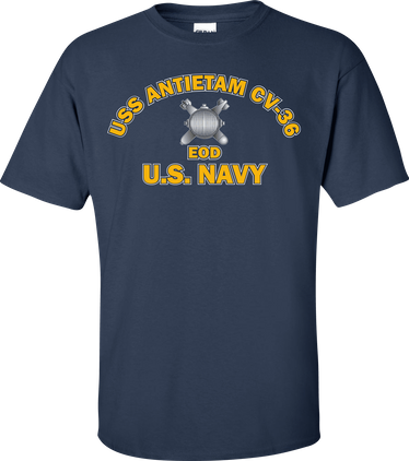 USS ANTIETAM CV-36 Rate EOD Explosive Ordnance Disposal T-Shirt