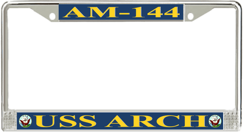 USS Arch AM-144 License Plate Frame