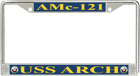 USS Arch AMc-121 License Plate Frame