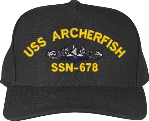 USS Archerfish SSN-678 with Dolphins Custom Embroidered Cap