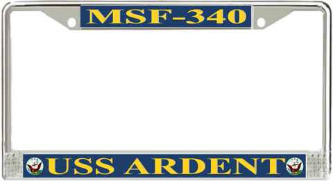 USS Ardent MSF-340 License Plate Frame