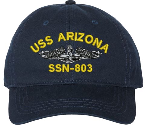 USS Arizona SSN-803 with Dolphins Unstructured Dad Cap