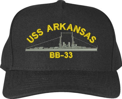 USS Arkansas BB-33 Custom Embroidered Cap