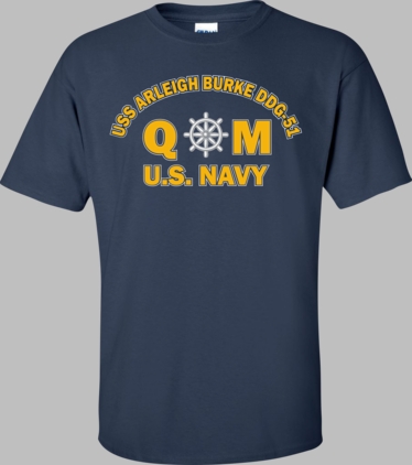 USS ARLEIGH BURKE DDG-51 Rate QM Quartermaster T-Shirt