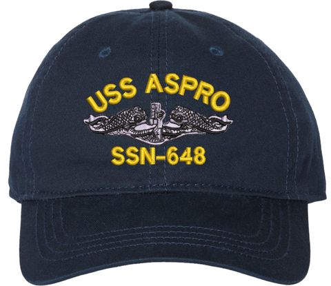 USS Aspro SSN-648 with Dolphins Unstructured Dad Cap