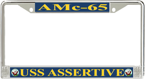 USS Assertive AMc-65 License Plate Frame