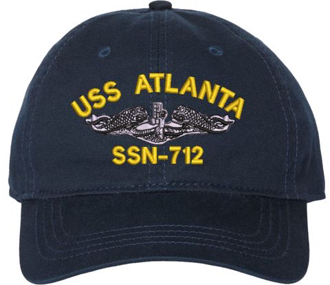 USS Atlanta SSN-712 with Dolphins Unstructured Dad Cap