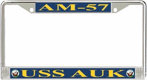 USS Auk AM-57 License Plate Frame