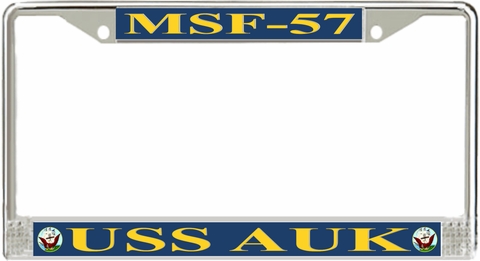 USS Auk MSF-57 License Plate Frame