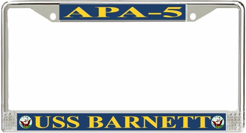 USS Barnett APA-5 License Plate Frame