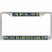 USS Barnstable APA-93 License Plate Frame