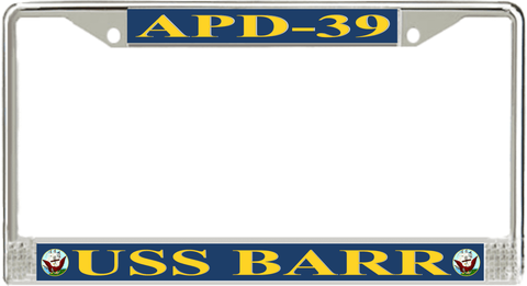 USS Barr APD-39 License Plate Frame