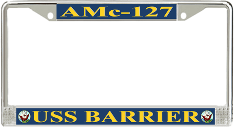 USS Barrier AMc-127 License Plate Frame