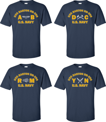USS BARTON DD-599 Rates Apparel