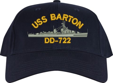 USS Barton DD-722 Navy Blue Low-Profile Cap (Made in the USA)