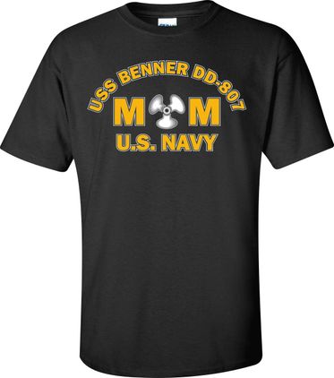 USS Bemner DD-807 MM Black T-Shirt Large