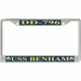 USS Benham DD-796 License Plate Frame
