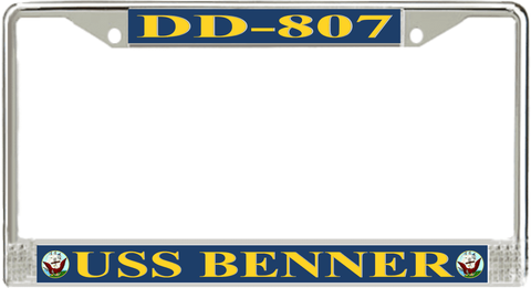 USS Benner DD-807 License Plate Frame