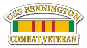 USS Bennington Vietnam Combat Veteran with Ribbon Decal