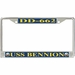 USS Bennion DD-662 License Plate Frame