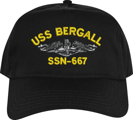 USS Bergall SSN-667 Custom Embroidered Cap