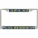 USS Berrien APA-62 License Plate Frame