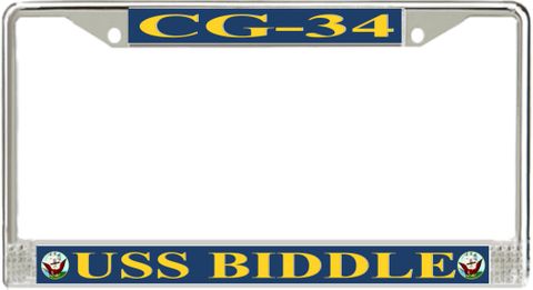 USS Biddle CG-34 License Plate Frame