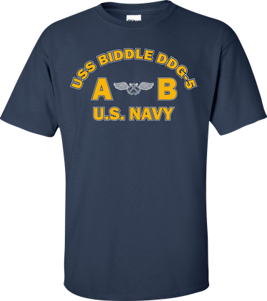 USS BIDDLE DDG-5 Rate AB Aviation Boatswains Mate T-Shirt