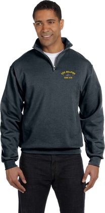 USS Billfish SSN-676 w/ Silver Dolphins Heathered Black Quarter-Zip Pullover 2X-Large