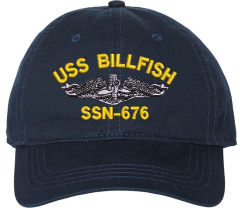 USS Billfish SSN-676 with Dolphins Unstructured Dad Cap