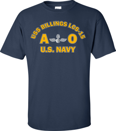 USS BILLINGS LCS-15 Rate AO Aviation Ordnanceman T-Shirt