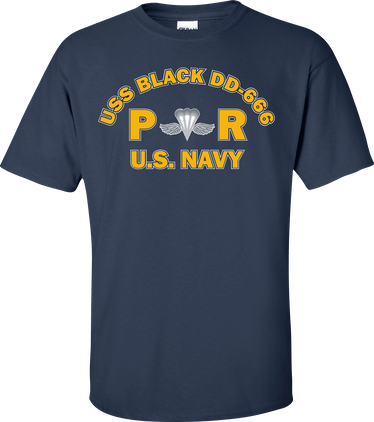 USS BLACK DD-666 Rate PR Aircrew Survival Equipmentman T-Shirt