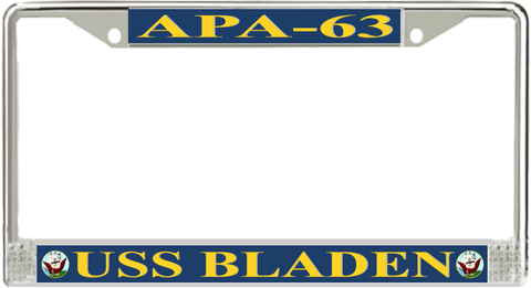 USS Bladen APA-63 License Plate Frame